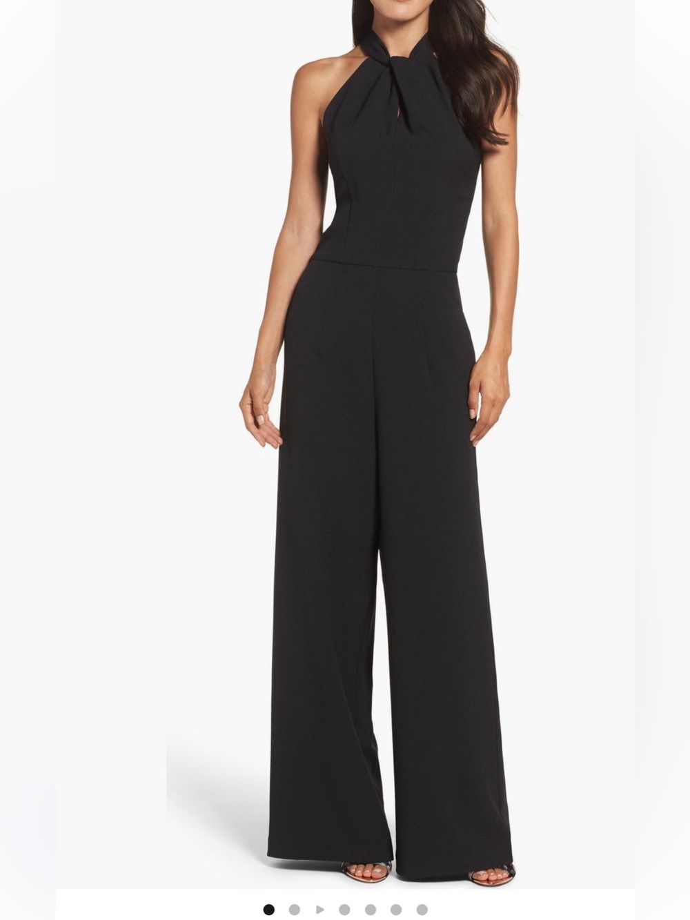 julia jordan Black Halter Wide-Leg Jumpsuit